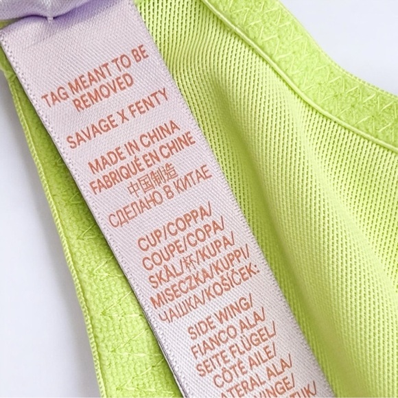 Savage X Fenty Lace Bra Lime Green Embroidered – Size 32C - Picture 9 of 10